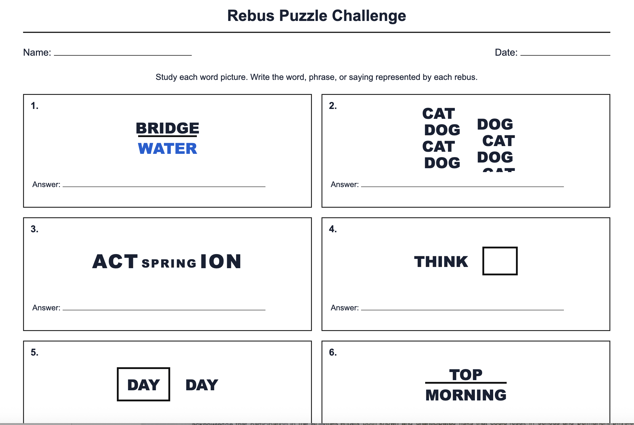 Create Your Own Rebus Puzzle!